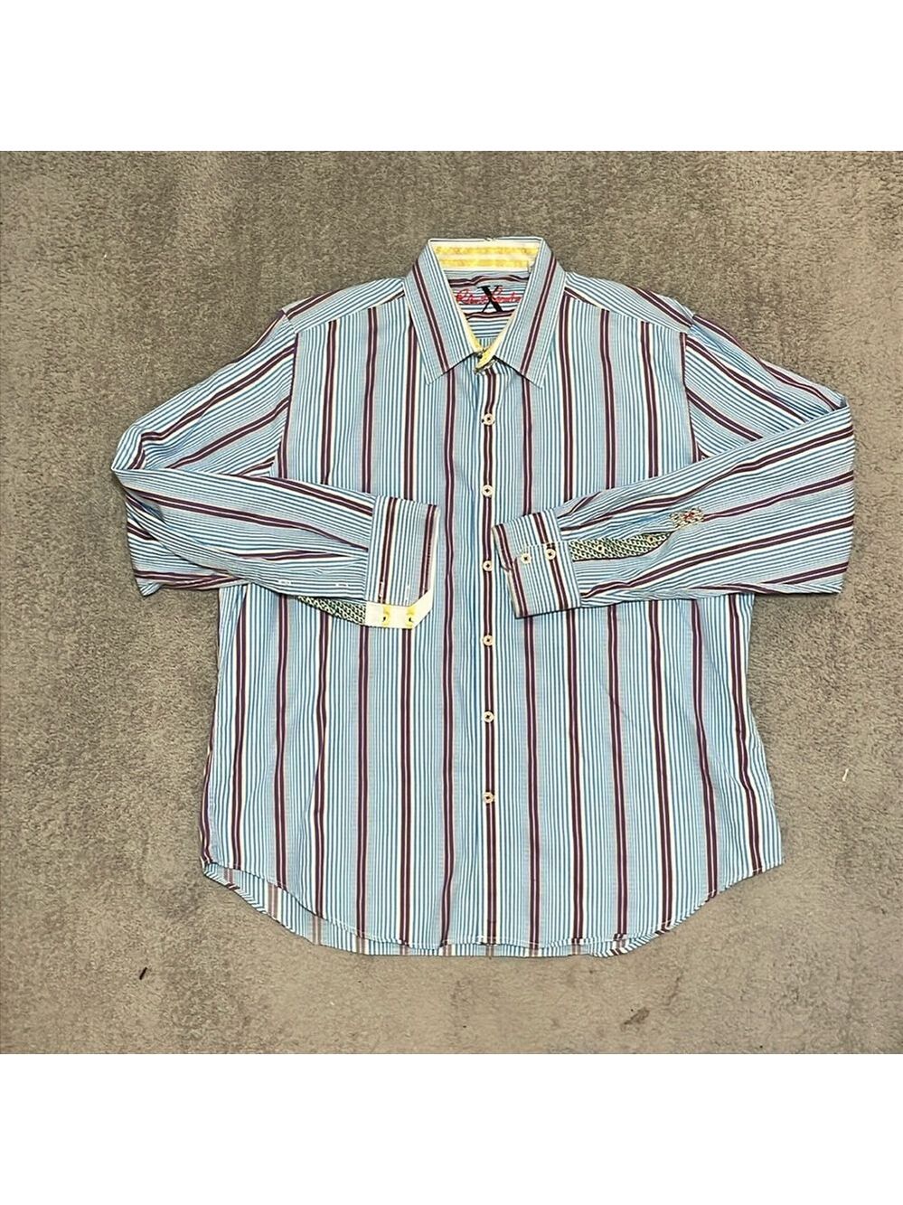 EC Robert Graham X Button Down Shirt - Blue / Purple / Yellow - Size 2XL